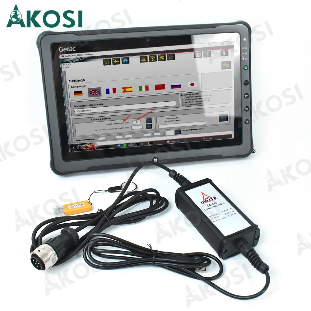 

For SerDia 2010 diagnostic and programming tool used For Deutz controllers for Deutz decom diagnostic kit+F110 tablet