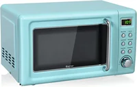 Retro Countertop Microwave Oven, 0.7Cu.ft, 700-Watt, High Energy Efficiency, 5 Micro Power, Delayed Start Function, with Glass 1