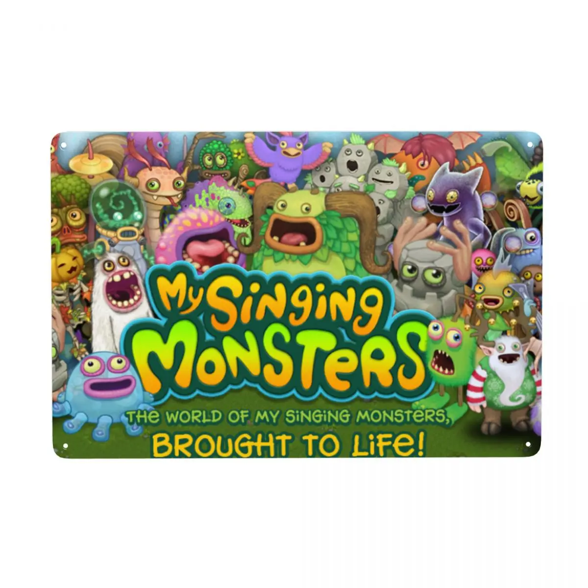 Vintage My Singing Monsters Metal Sign Personalizzato Cartoon Action Game Targa Di Latta Yard Man Cave Bar Arte Decorativa