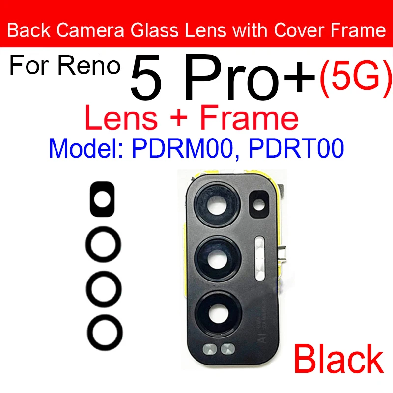 Back Camera Glass Lens With Cover Frame For Oppo Reno Pro 5Pro