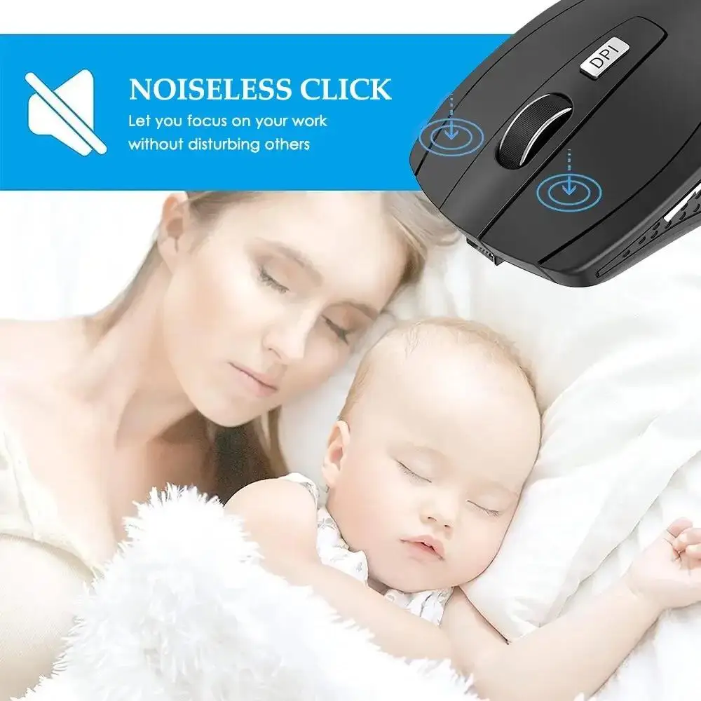 Ergonomic Wireless Silent Optical Gaming Mouse with Adjustable DPI