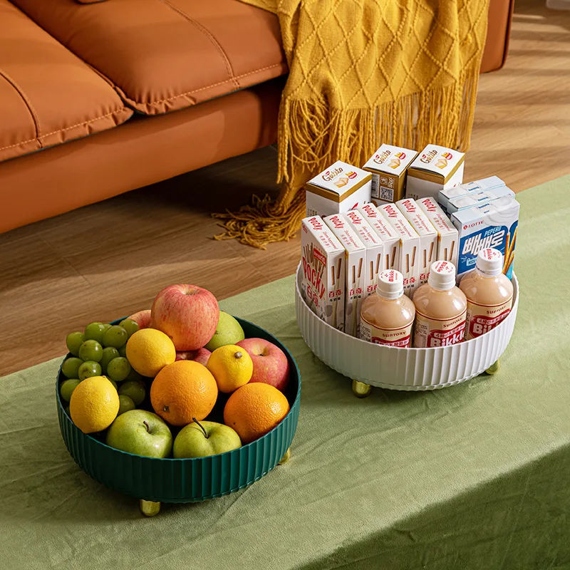 360 Degree Rotating Makeup Organizer Desktop Storage Box For Perfume Lipstick Skin Care Products Cosmetic Fruit Seasoning Holder