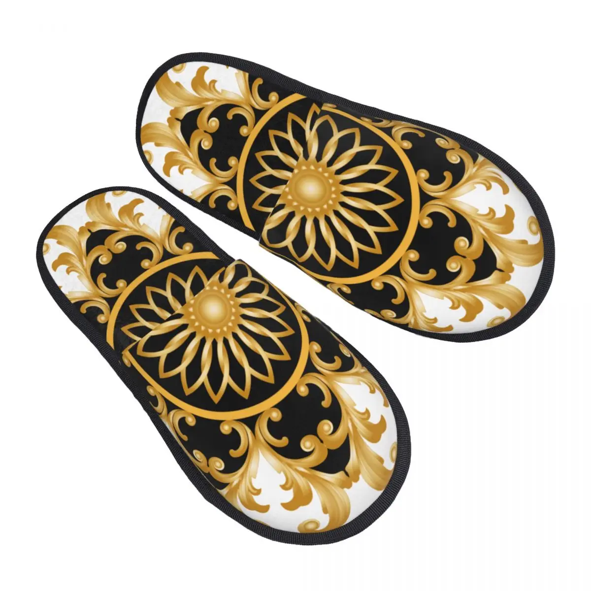 

Men Women Plush Indoor Slippers Baroque Warm Soft Shoes Home Footwear Autumn Winter 2023