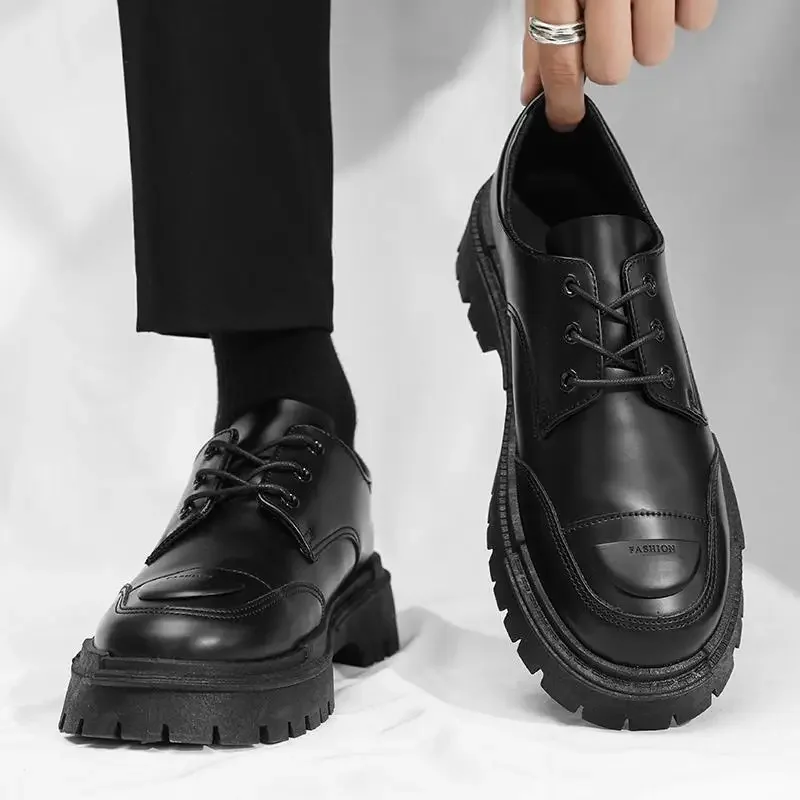 

Туфли для парикмахеров, мужская обувь, новинка 2023, модная Рабочая мужская повседневная обувь, кожаные туфли в британском стиле для весны и осени