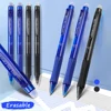 Creative Large Capacity Press Erasable Gel Pens Set 0.5mm Black/Blue Washable Handle Erasable Magic Refills for Office Writing 2