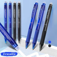 Creative Large Capacity Press Erasable Gel Pens Set 0.5mm Black/Blue Washable Handle Erasable Magic Refills for Office Writing 2