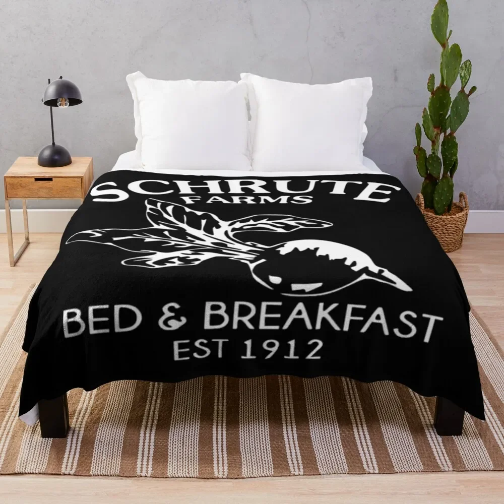 

Schrute Farms Bed and Breakfast Throw Blanket Fluffys Large Sofa Quilt Custom Blankets