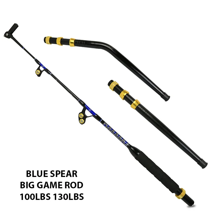 100Lbs 130Lbs Canna Da Traina In Mare Alluminio 2 + 1 Grande Guida Canna Da Gioco Canna Da Pesca Per Barche Pesanti Canna Da Pesca In Acqua Salata Att