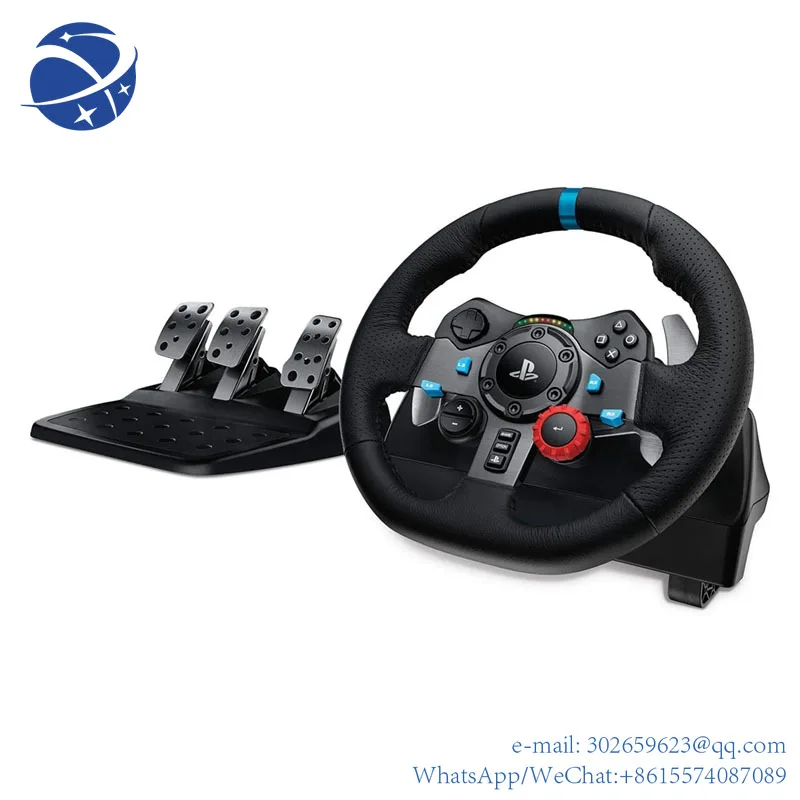 

logitec G29 Driving Force Racing Wheel and Floor Pedals, Real Feedback,Leather Steering Cover for PS5, PS4, PC, Mac