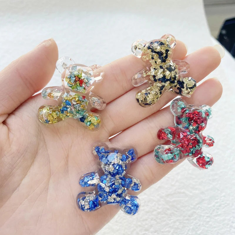 

Color Transparent Bear Glitter Patch Acrylic DIY Handmade Hair Jewelry Earrings Bracelet Necklace Accessories Material