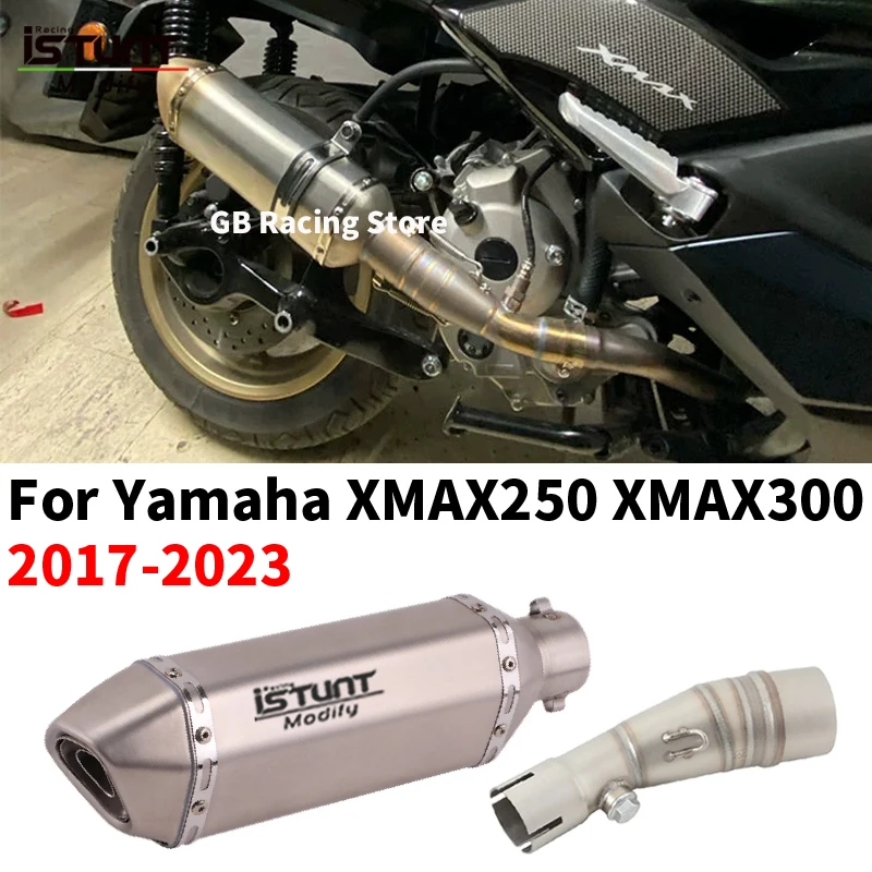 Per Yamaha X Max Xmax 250 300 Xmax250 Xmax300 2017- 2023 Scarico Moto Fuga Tubo Mid Link Collegare 51Mm Sistemi Di Marmitta