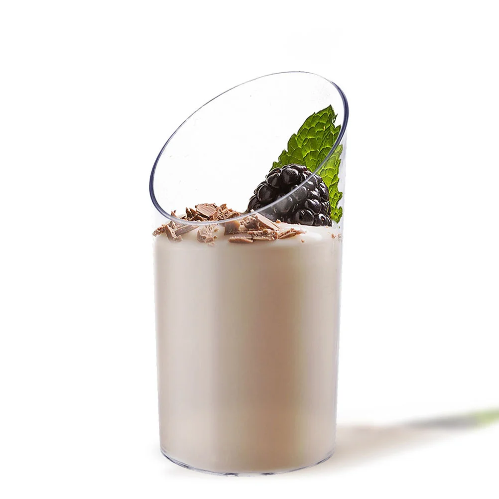 24 Sets Multi-function Pudding Cup Mini Cake Stand Dessert Glasses Supply Transparent Mousse Ice Cream Sundae Cups
