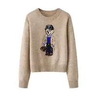 New 2024 Autumn Winter Pullover Sweater Women Cashmere Knitwear Tops Bear Print Warm Pullovers Korean Fashion Chic Woman Clothes - Image 2