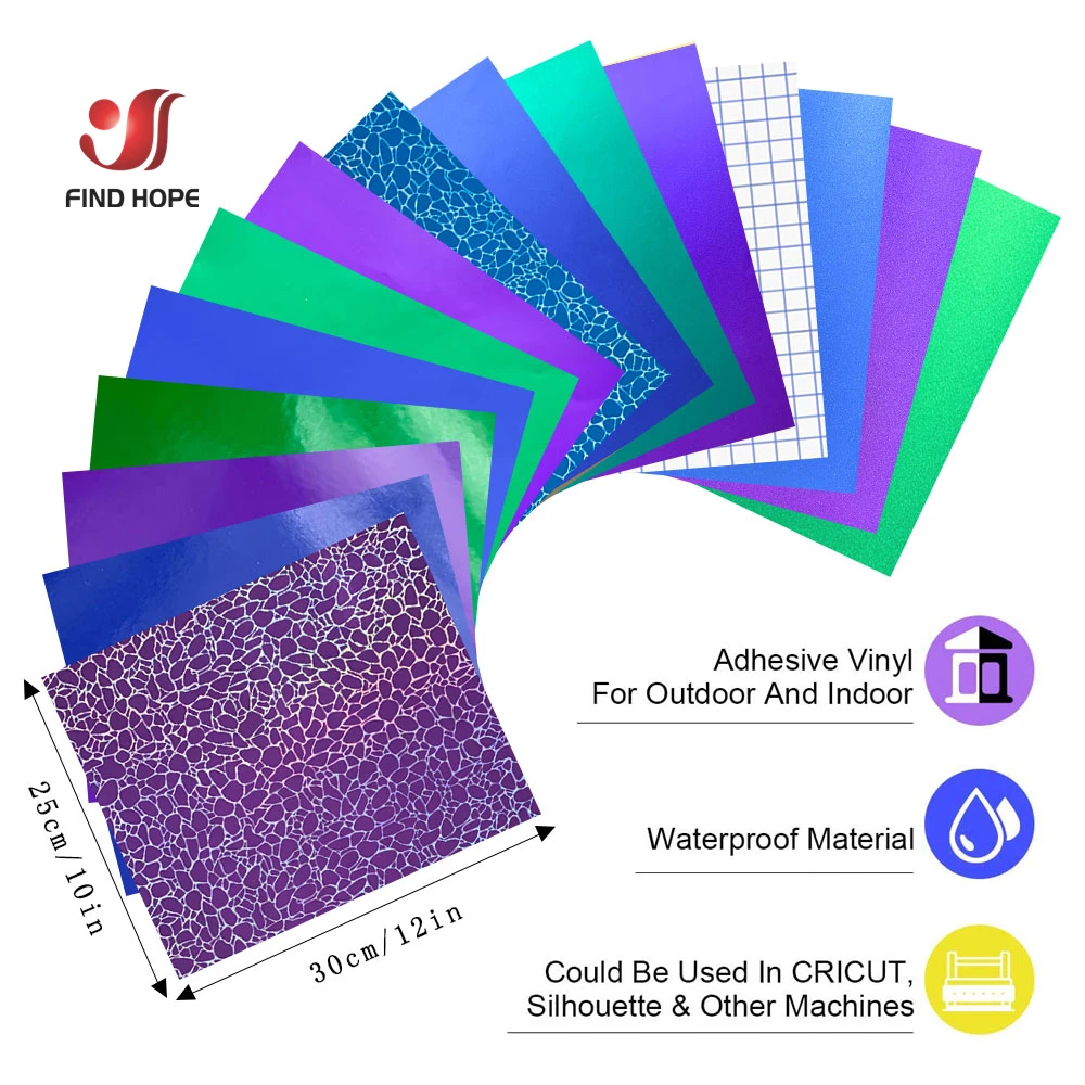 15pcs Bundle 12"x10" Adhesive Craft Vinyl Making Signs Patterns for Festival Party Home Decoration Car Cups Decal DIY for cut