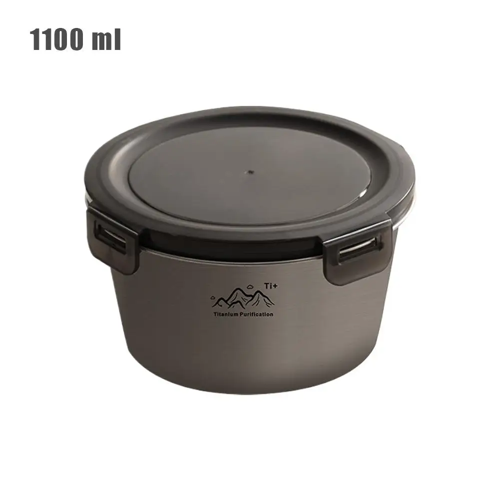 Rostfreie, ultraleichte, tragbare Lebensmittelversiegelungsschüssel aus Titan mit Deckel, tragbare Frischhaltebox für Picknick – Detail 19