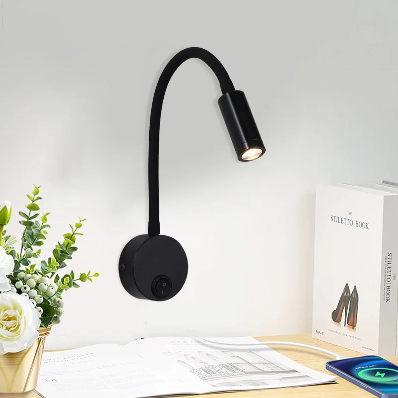 

Modern Wall Lamp Flexible Reading Book Lights Bedroom Decor Bedside Lamp For Living Room Study Lighting Indoor LED Wall Light
