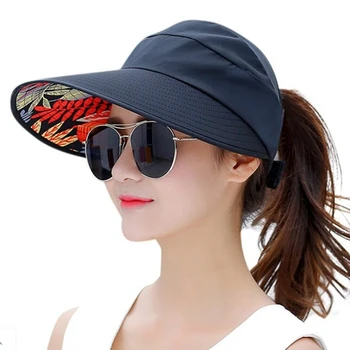 Summer Sun Protection Folding Sun Hat For Women Wide Brim Cap Ladies Beach Visor Hat Girl Holiday UV Protection Sun Hat 1