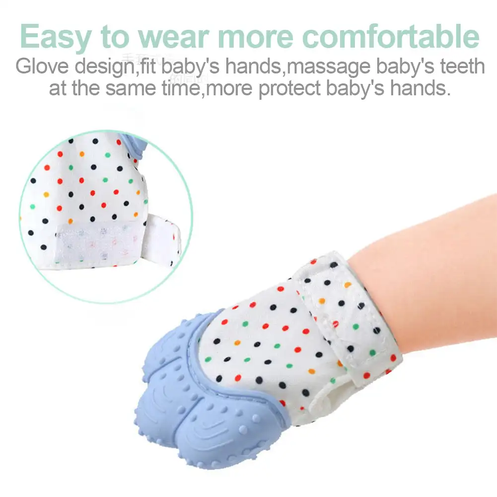 Kids Teething Gloves Mittens Chewable Newborn Dental Care Durable Teether Toys Teething Infant Chewing Toy Baby Care Tools Stuff 5