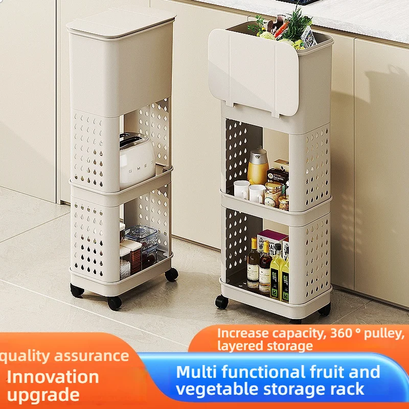 White Concise Design Durability Plastic Waste Container with Look Feet Wheel Perfect Household Cleanliness Various Indoor Space