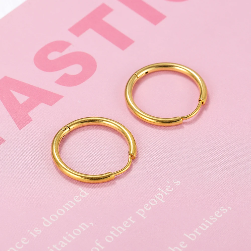 10 Stück Edelstahl Creolen Haken Runde Ohrring Post für Frauen DIY Ohrringe Herstellung Zubehör Schmuck Zubehör – Detail 3