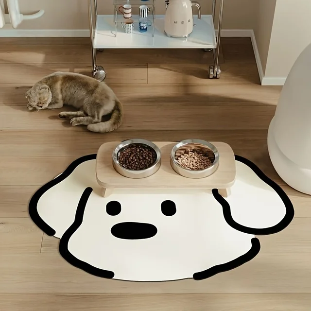VIKAMA Cartoon Pet Diatomaceous Earth Mat Water-Absorbent Quick-Drying Non-Slip Mat Kennel Mat Dog Dining Mat Home Decoration