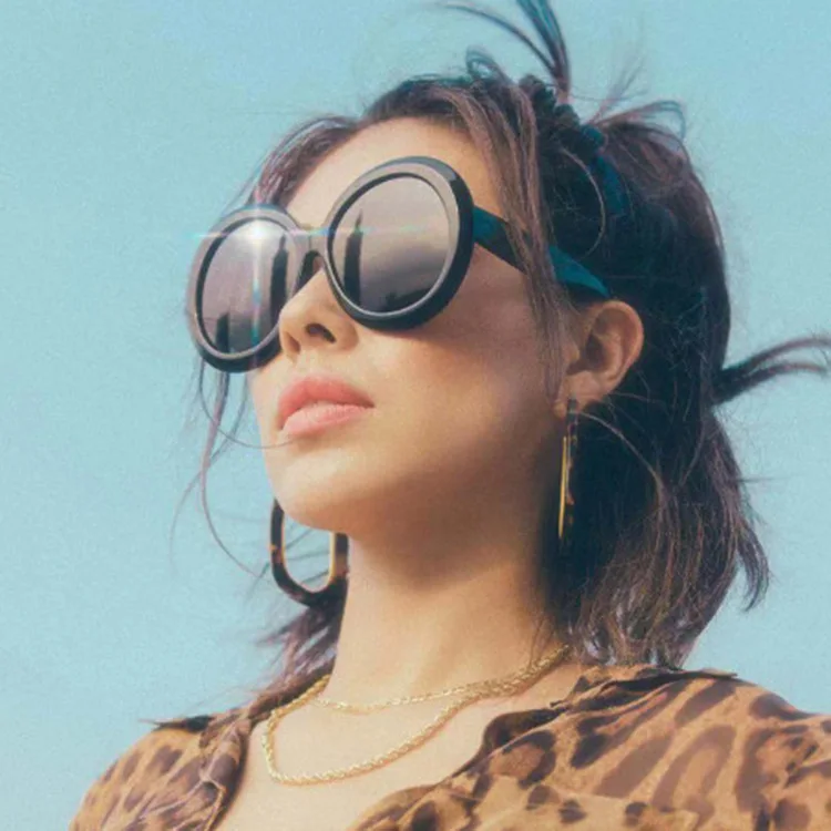 Oversized Unisex Round Sunglasses Women Fashion Retro Driving Eye Wear Men Brand Designer Green Black UV400 Oculos_voghion.com