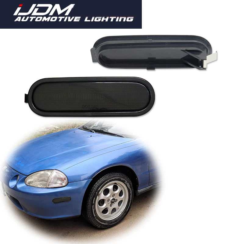 

Для 1993 1994 1995 1996 1997 Honda Civic Del Sol объектив Дымчатого цвета автомобильный Передний габаритный фонарь боковой маркер задняя крышка комплект без лампы