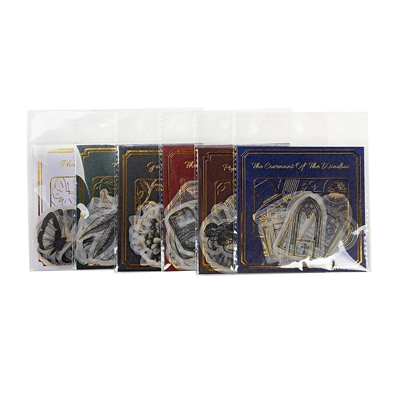 Scrapbooking Stamping Sulfate Paper Literary Handbook DIY Decorative Stickers 6 models 20 pcs