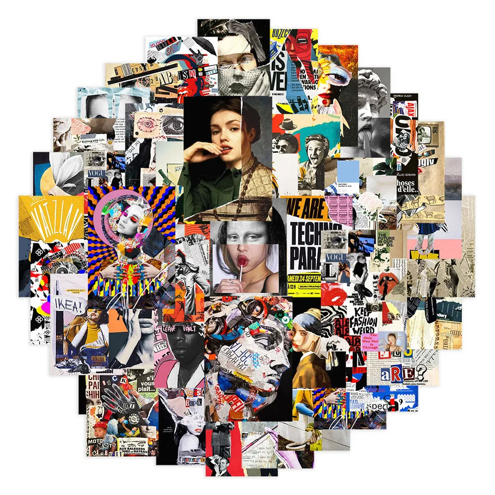 

10/50Pcs Vintage Art Aesthetic Varied Graffiti Stickers DIY Scrapbooking Notebook Laptop Helmet Decoration Travel Luggage Decals