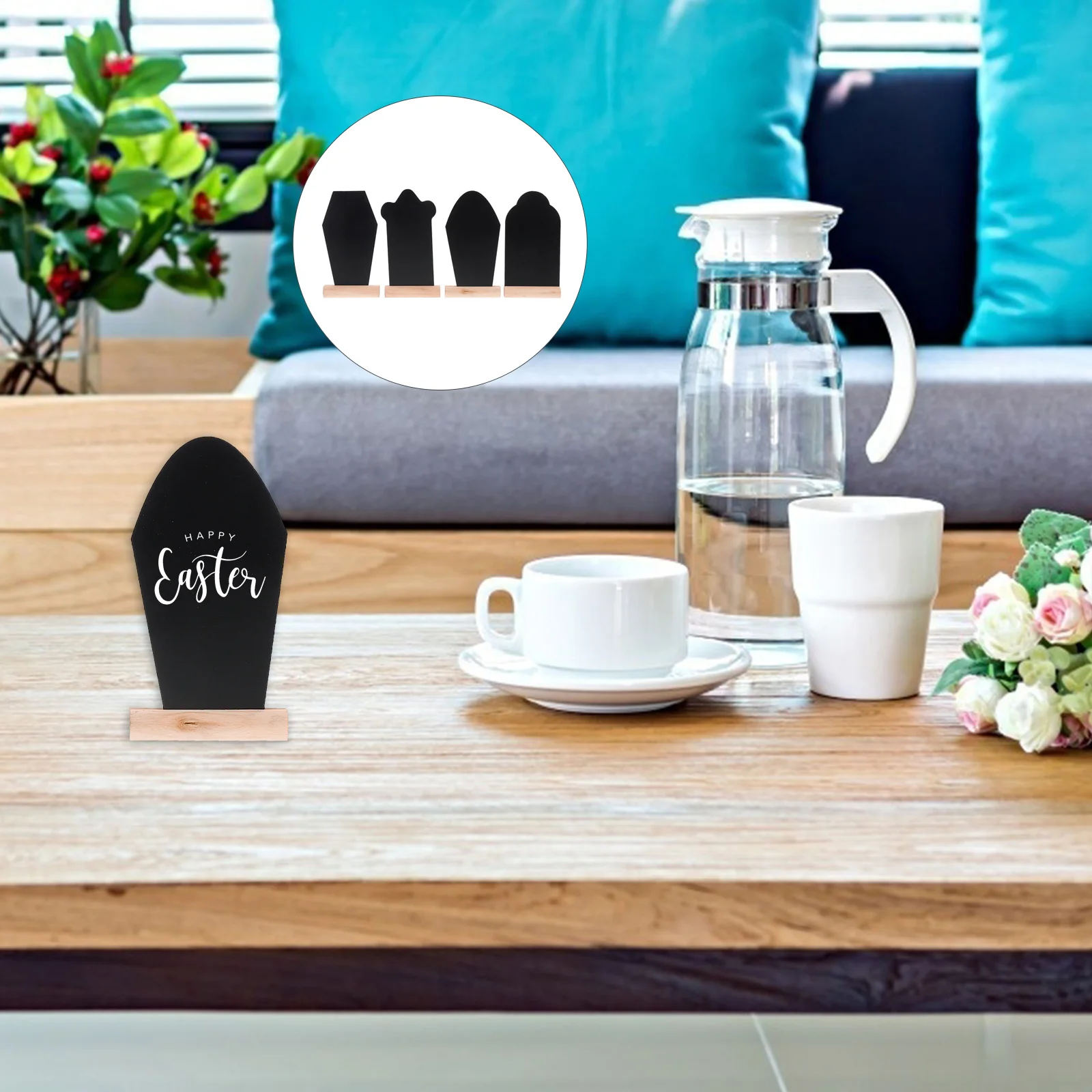 

4 PCS Easter Tombstone Tombstones Signs Coffin Decor Shaped Kitchen Countertop Memo Board Message Board Blackboards Boxwood