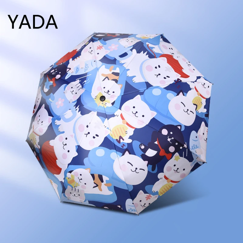 

YADA High Quality Anime Umbrella Sun And Rain UV Parasol Charms Manual Umbrella For Students Portable Folding Umbrellas YS230047