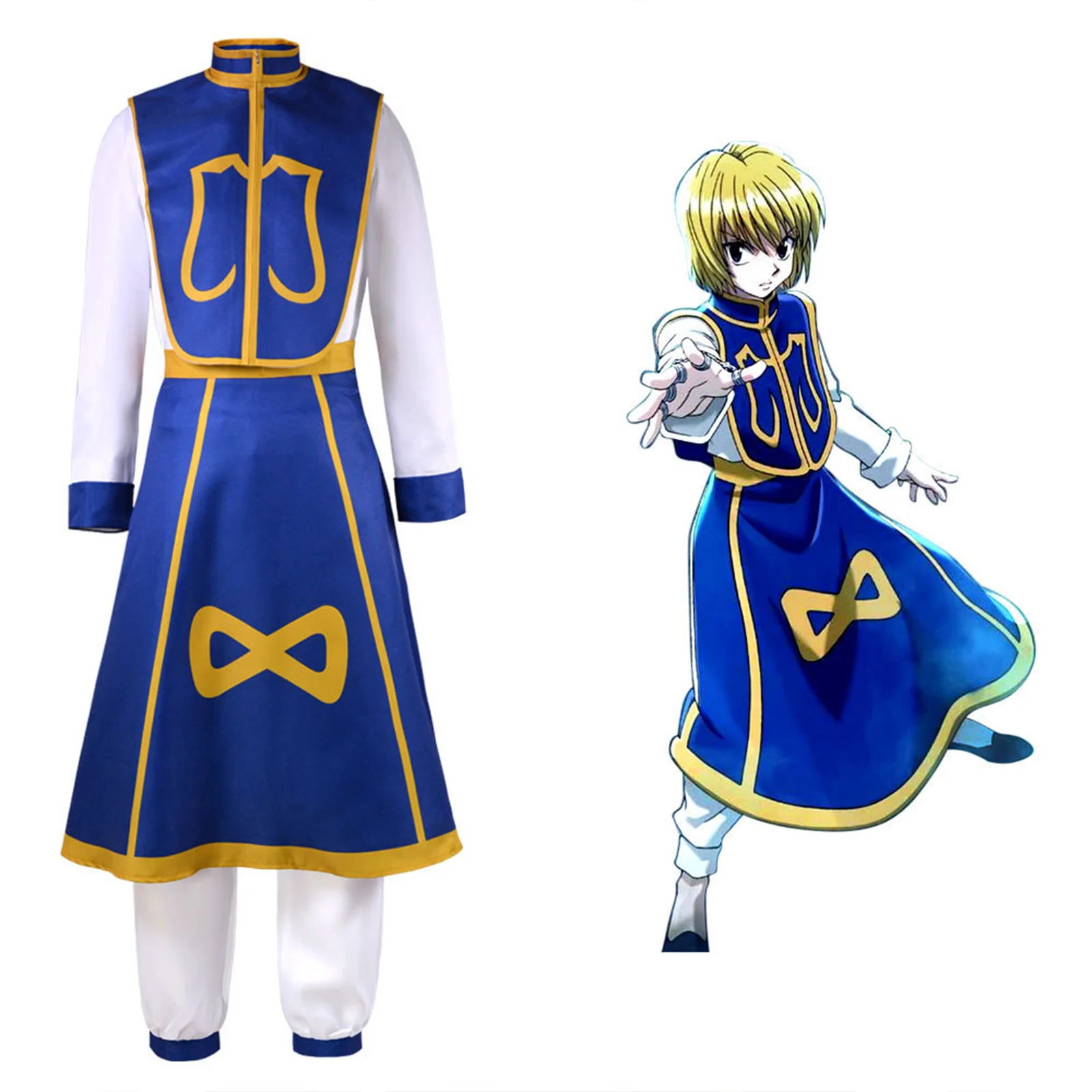 

Anime Kurapika Hisoka Cosplay Costume Suit Quality Uniform Cos Hunter Hunter Halloween Carnival Role Play Clothing Custom Made