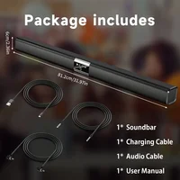 H8 20W 3D Home Theater Wireless Bar Speaker, Stereo, High Quality, Usb/Tf Card/Same Axis, Wireless/Wired, with USB Type-C Port, Lithium Battery 18650 Series 2000Mah Rechargeable Battery, Not Included Charger, Suitable for Tv, Dvd Player, Smartphone, Tablet Computer Game 2