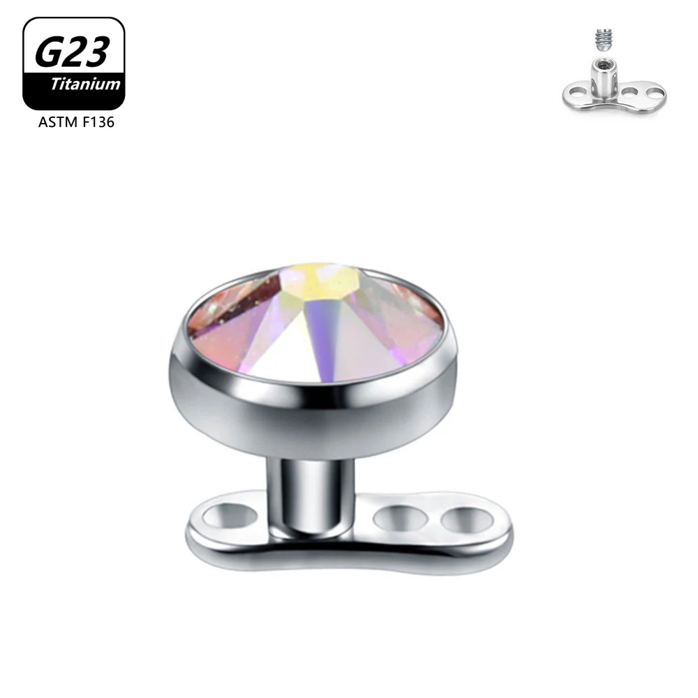 Titanium Internally Threaded Piercings Medusa Jewelry Piercing 16g G23 Anchor Surface Skin Diver Microdermal Gem Body Opal piercing jewelry,body piercing earrings,ear piercing jewelry,body piercing jewelry,body jewelry