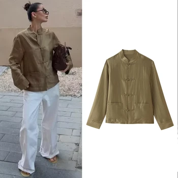 Women's Shirt 2026 New Fashion Spring Summer Sleeveless Rope Knot Satin Shirt Casual Chic Personality Ladies Top