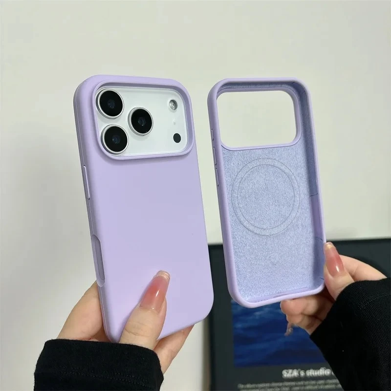 Magnetic Liquid Silicone Shockproof Phone Case with Magsafe Compatibility