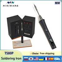 TS80P Smart Soldering Iron OLED Screen full body CNC Aluminum alloy casing TS80 Upgrade version With TS-B02 Audio tips tools 1