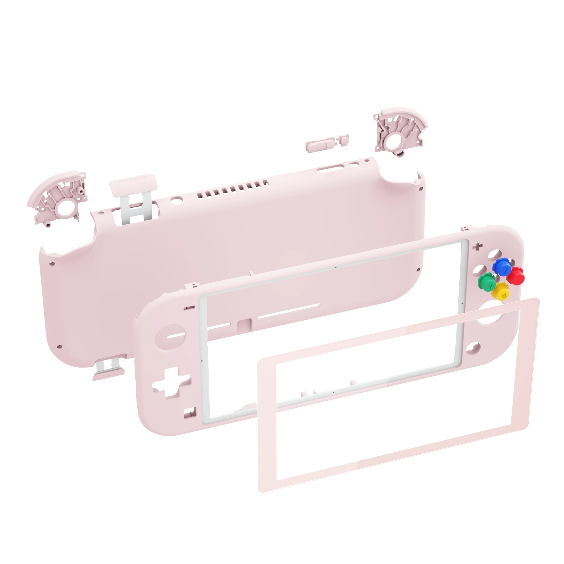 eXtremeRate DIY Replacement Shell Housing Case Cover with Screen Protector for NS Switch Lite - Cherry Blossoms Pink