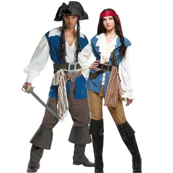 Uniformi pirata di Halloween per coppie feste di trucco abbigliamento donna costumi da pirata caraibici per adulti costumi da gioco di ruolo