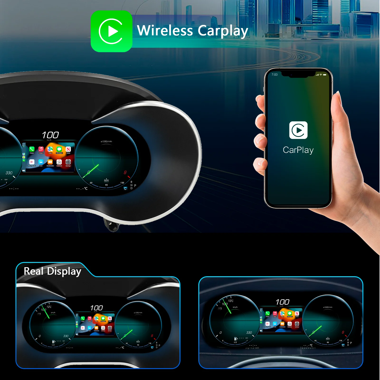 Panel de Instrumentos Digital LCD de 12.3'' para Benz Clase E W212 LHD, Años 2010-2015, Compatible con Carplay, HDMI, Velocímetro LCD, Cabina Virtual 4