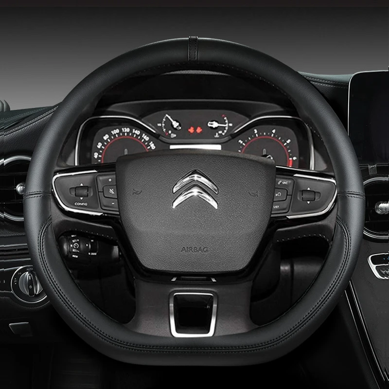 Coprivolante Auto Per Citroen C3 2009-2021 - Colore Bianco, Universale Per Volante A D 37-38 Cm - Antiscivolo, Traspirante, Protezione Dagli Strappi