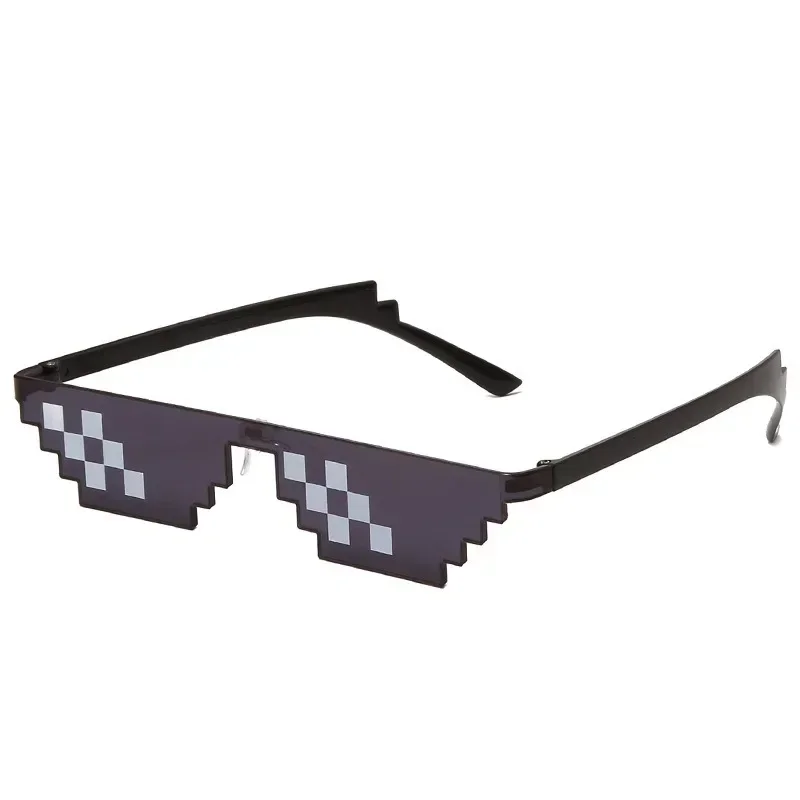 Vintage Sunglasses Funny Sunglasses Retro Round Sunglasses Funny Mosaic Sunglasses Mens Womens Pixel Black Retro Gamer Robot Sunglasses Cool Party Vintage Shades Eyewear