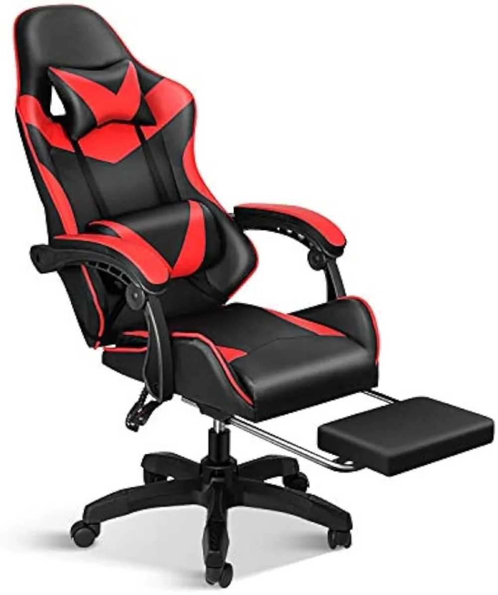 Gaming Chair, Backrest and Seat Height Adjustable Swivel Recliner Racing Office Computer Ergonomic Video Game Chair withFootrest popular style driving simulator chair ps4 racing seat gaming cockpit