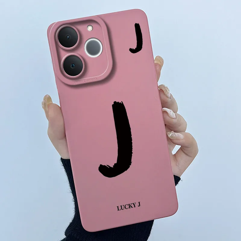Cute Initial Letters Shockproof Soft Silicone Phone Case Cover Bumper