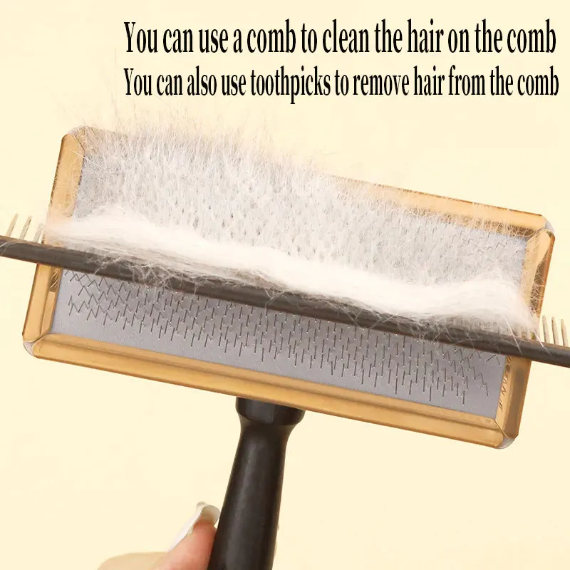 Escova de aço para higiene profissional de animais de estimação - Removedor de pelos, ideal para corridas de animais, produtos de beleza e pente para cães e gatos._voghion.com