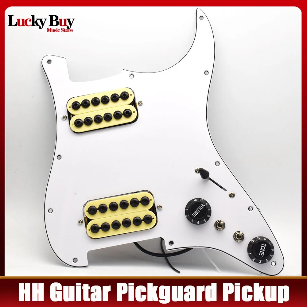 Golpeador (Pickguard) Cargado HSH Para Guitarra Eléctrica - Incluye 2 Humbuckers Y 1 Bobina Simple, Precableado Con Controles, Color Negro