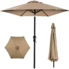 10ft Outdoor Steel Polyester Market Patio Umbrella w/Crank, Easy Push Button, Tilt, Table Compatible - Tan 1