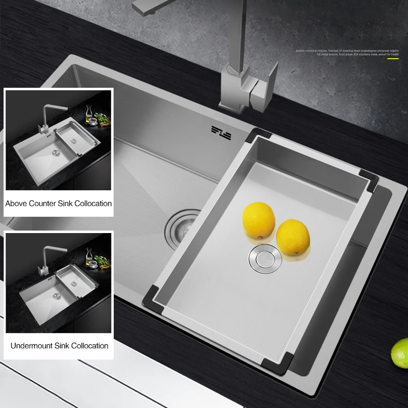 304 Stainless Steel Kitchen Sink Drain Basket Household Multifunctional Single And Double Sink With Drain Basket 3