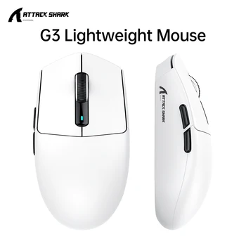 ATTACK SHARK G3 Gaming Mouse Ultra-Lightweight Tri-Mode | 1K Hz PAW3311 Sensor 25000DPI | 62g Super Light | HUANO 80M Switches