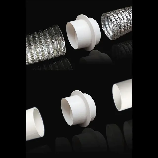 80-150mm PVC Round Pipe Draft Blocker Backdraft Damper One Way ventilation fan air duct Check Valve Kitchen Ventilation Grill 2